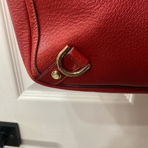 Gucci Deep Red Leather with Interior Logo Rim Tote - Picture 6 of 12